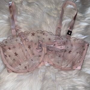 Victoria's Secret Blush Star Mesh Bra